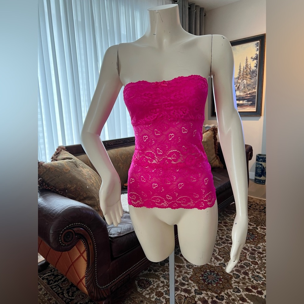 La SENZA Hot Pink Lace Strapless Bandeau – NWOT
